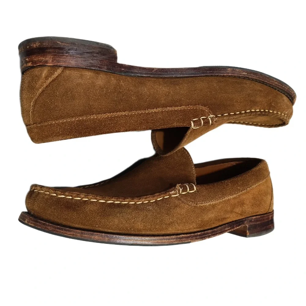 Allen Edmonds Loafers Mens US Size 12D Brown Contrast Stitching Moc Toe Slip On